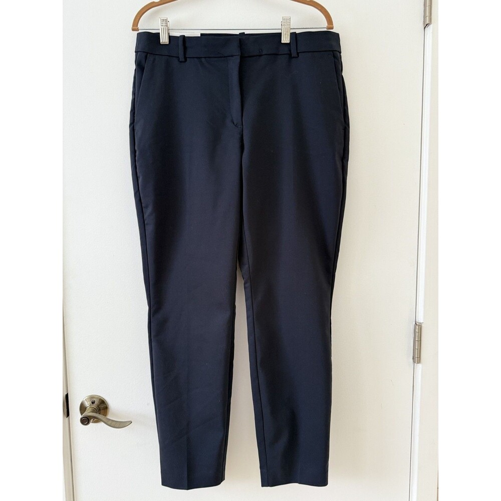 H&M Slacks Dress Pants Women Navy Sz 14 Stretch Office Siren Capsule Minimalist